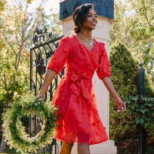 Ivy City Co Red Pom Pom Dress